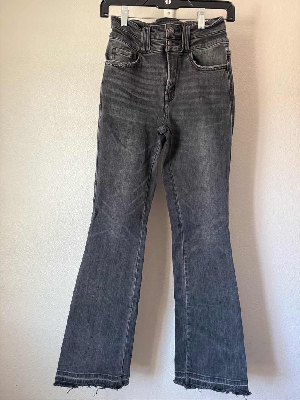 Flying Monkey Washed Black High-Rise Flare Jeans